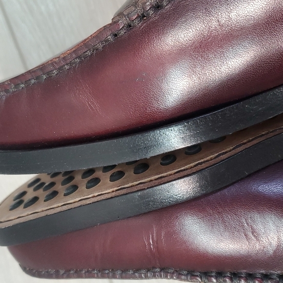 TOD'S MENS "Like New" Leather Burgundy Loafer Oxford Slip on shoes sz UK6.5US7.5 - Picture 7 of 14